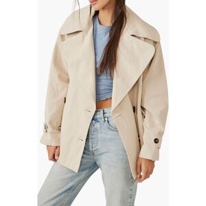 Free People NWT Solid Highands swing coat short trench coat Size: M